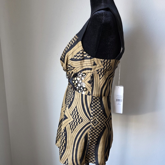 Vintage Nanette Lepore Black and Gold Sequin Camisole 2 - Picture 5 of 7